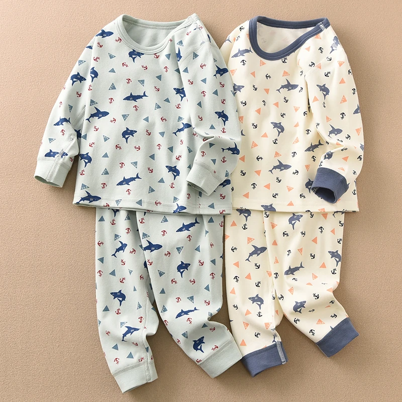 A类秋冬儿童内衣套装加厚男童秋衣秋裤纯棉无骨棉毛打底衫中小童