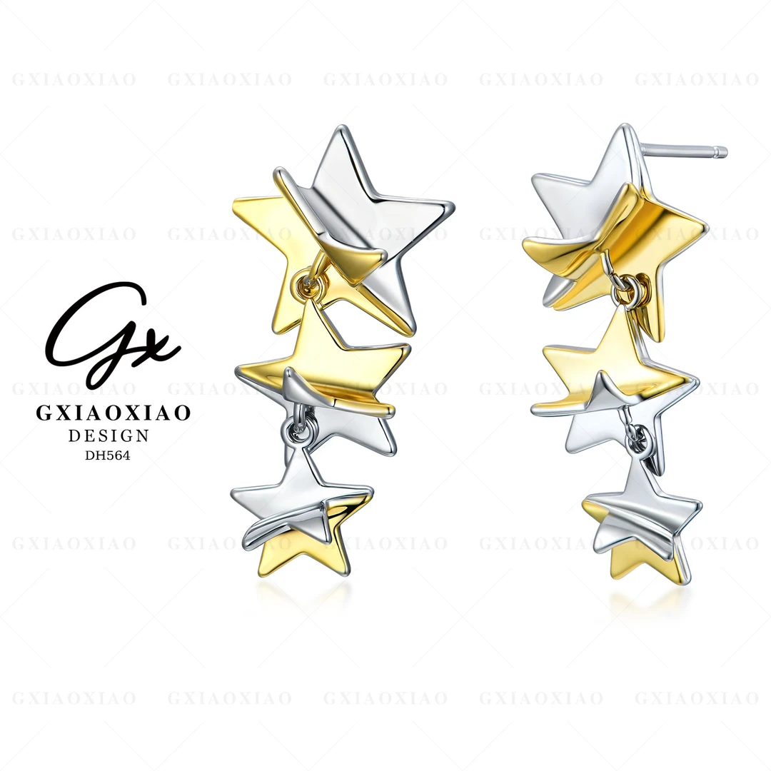 铜合金耳饰 GXX 气质时尚高级感个性百搭星星流苏耳环 DH564