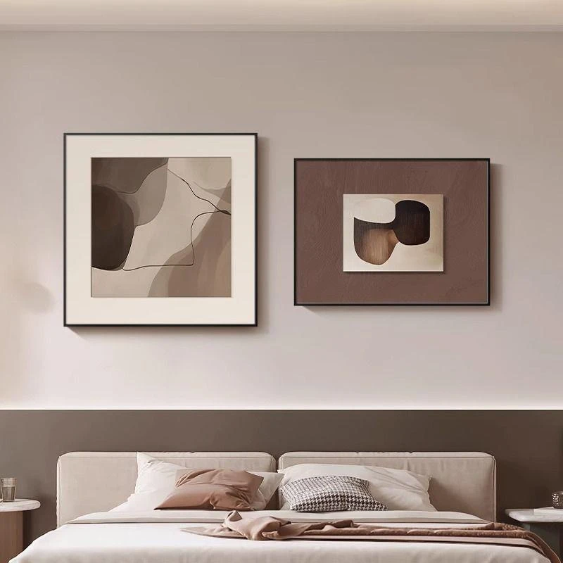 现代简约卧室床头装饰画轻奢高级感餐厅客厅挂画主卧背景墙面壁画