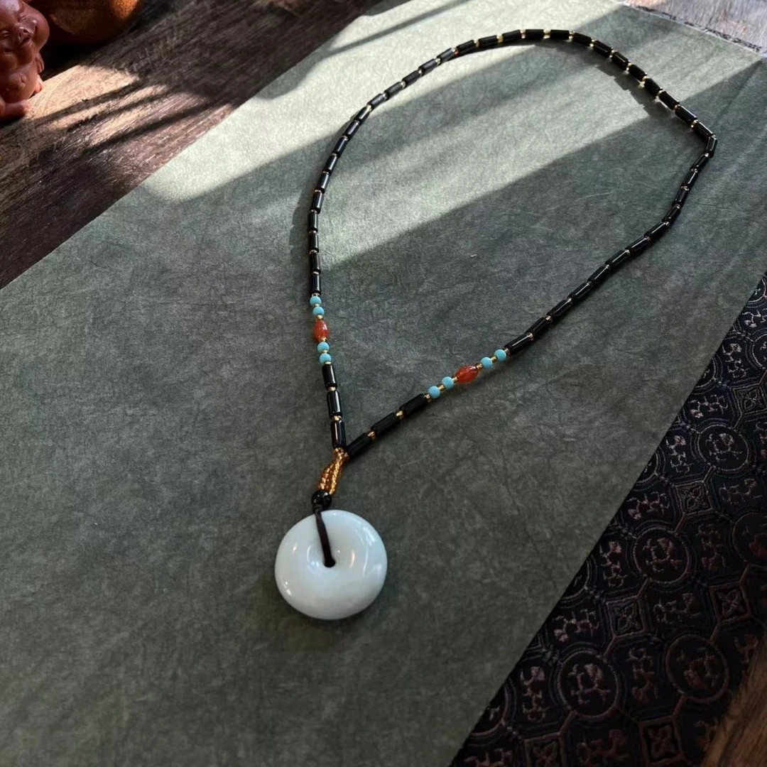 非金属陶瓷项链 平安扣项链【小蒋优选】龙泉尚唐青瓷平安扣百搭