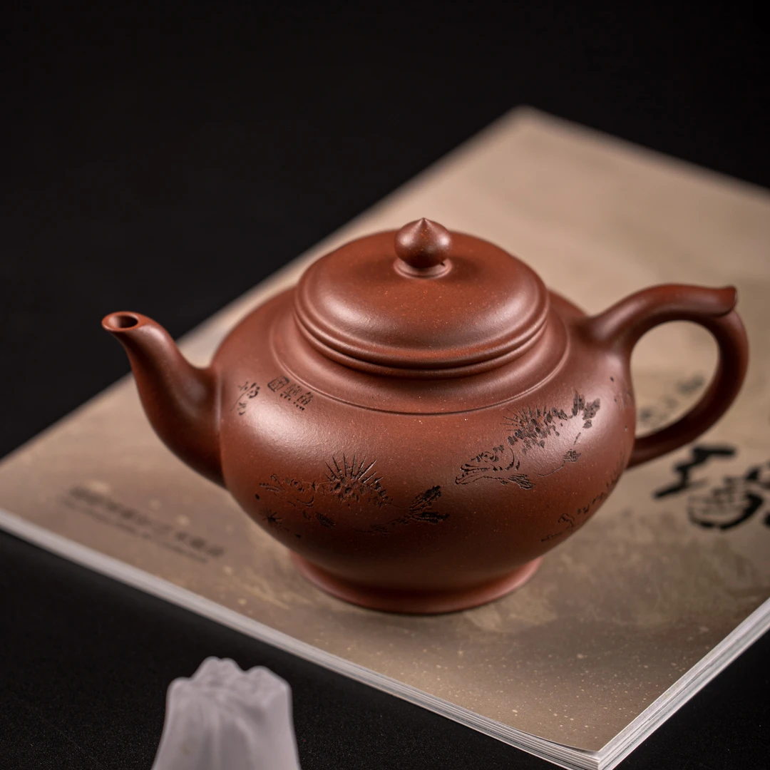 储集泉之女【笑樱】储蓁 手工壶 360cc紫泥 家用茶具 宜兴紫砂壶