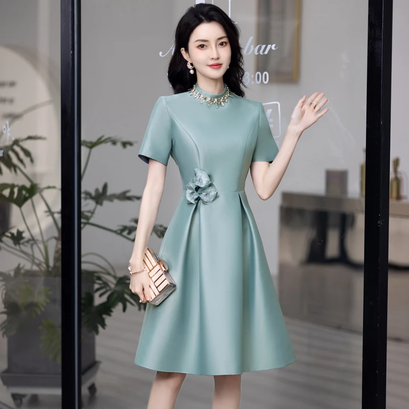 高端喜婆婆婚宴装晚礼服小个子年轻妈妈婚礼高贵平时可穿洋气显瘦