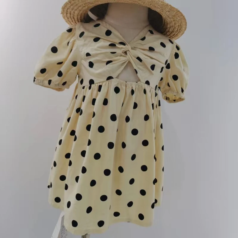 韩系夏日波点女童连衣裙，时尚洋气