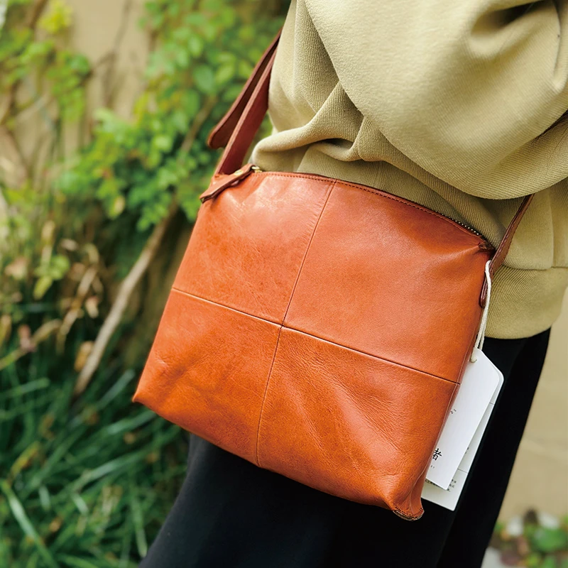 【23*7*19】新款女士真皮单肩包头层牛皮简约款斜挎包