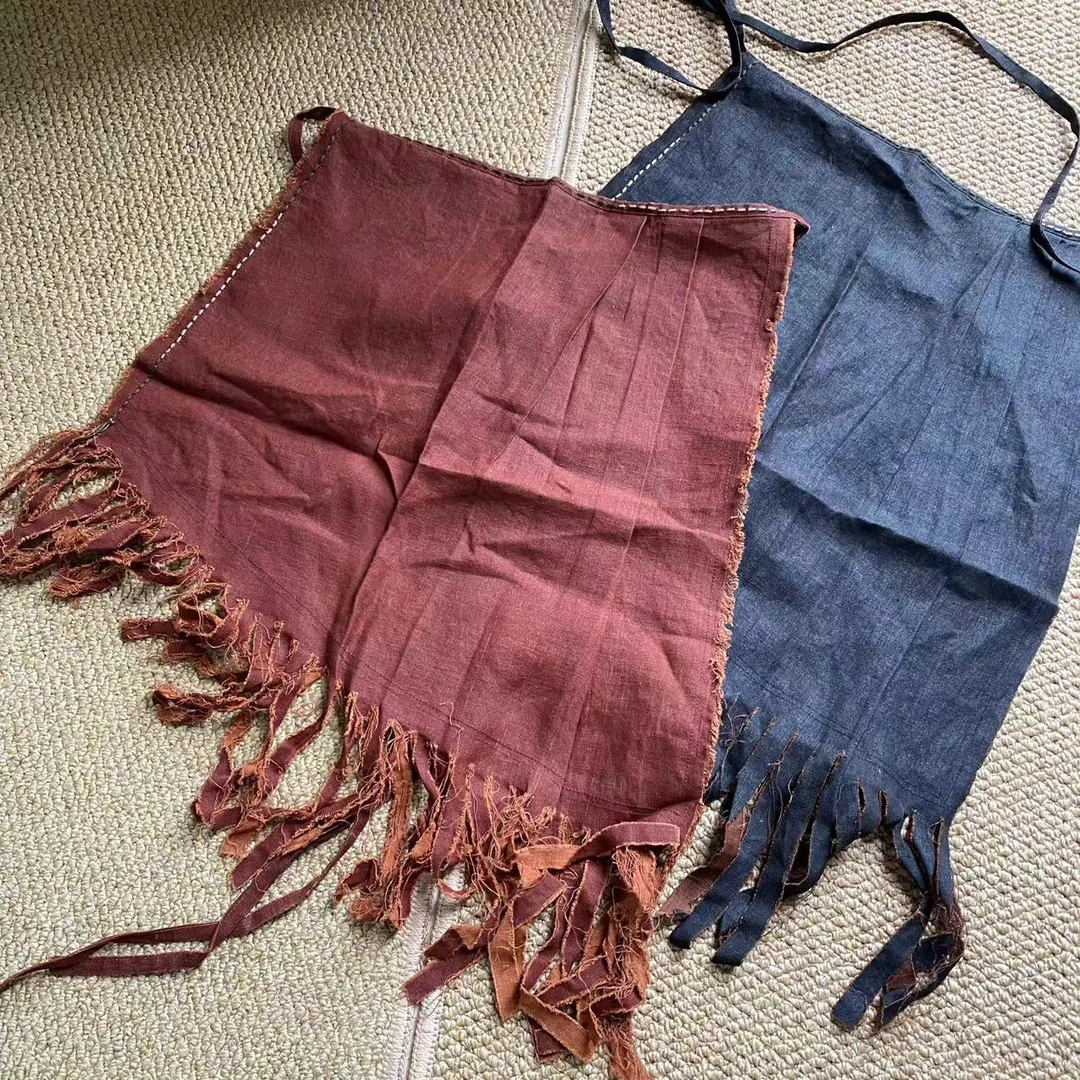 亚麻植物染色（流苏小围裙）屁帘264