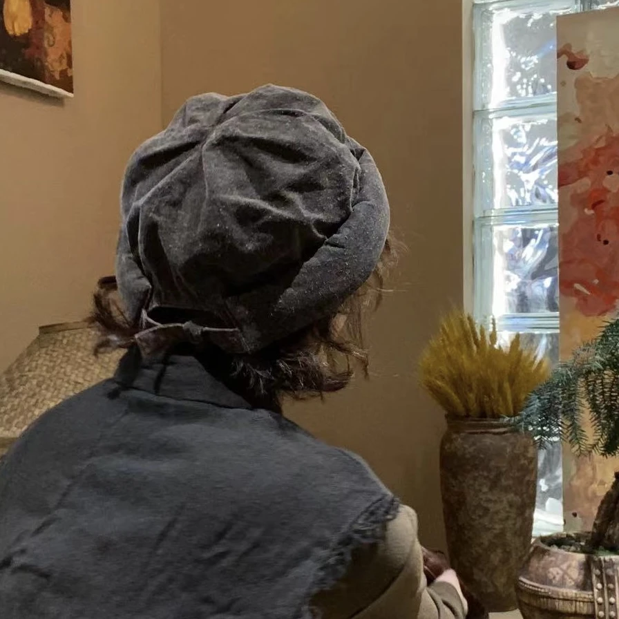 疯子家做旧圆帽08073