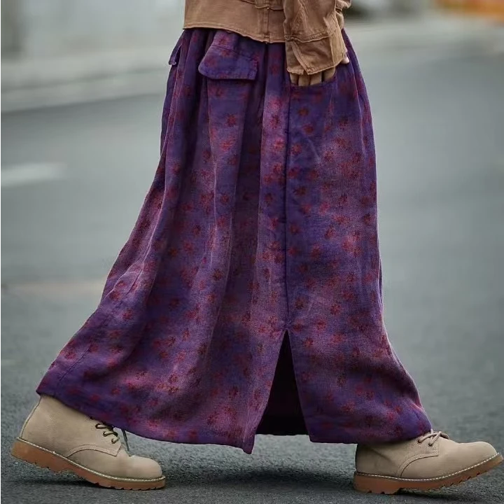 肖肖分享 麻依者冬款亚麻棉裙M-005