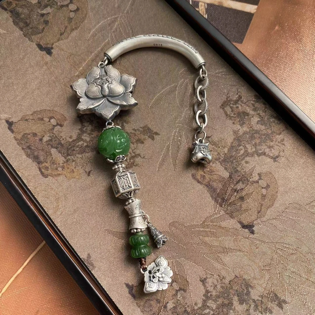 肖肖分享 银925碧玉手链（荷花半镯）282（多样性发货 1个）