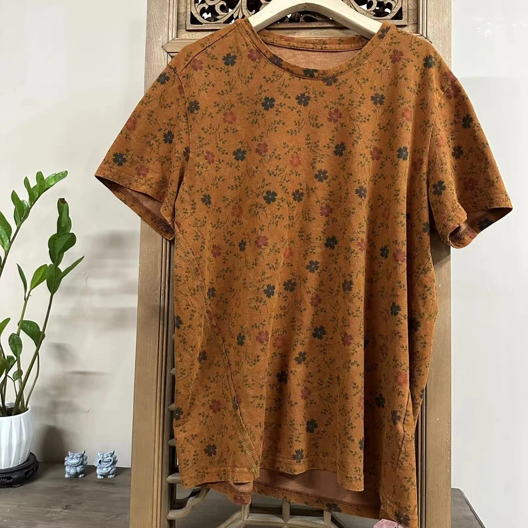 肖肖分享 夏季复古印花短袖T恤023