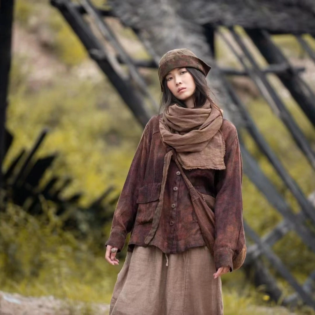 肖肖分享 麻依者短款上衣衬衫外套1090