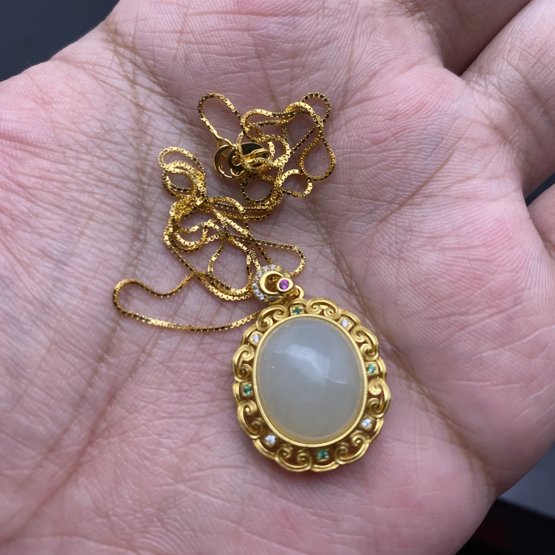 GMZY0033花丝和田玉挂坠