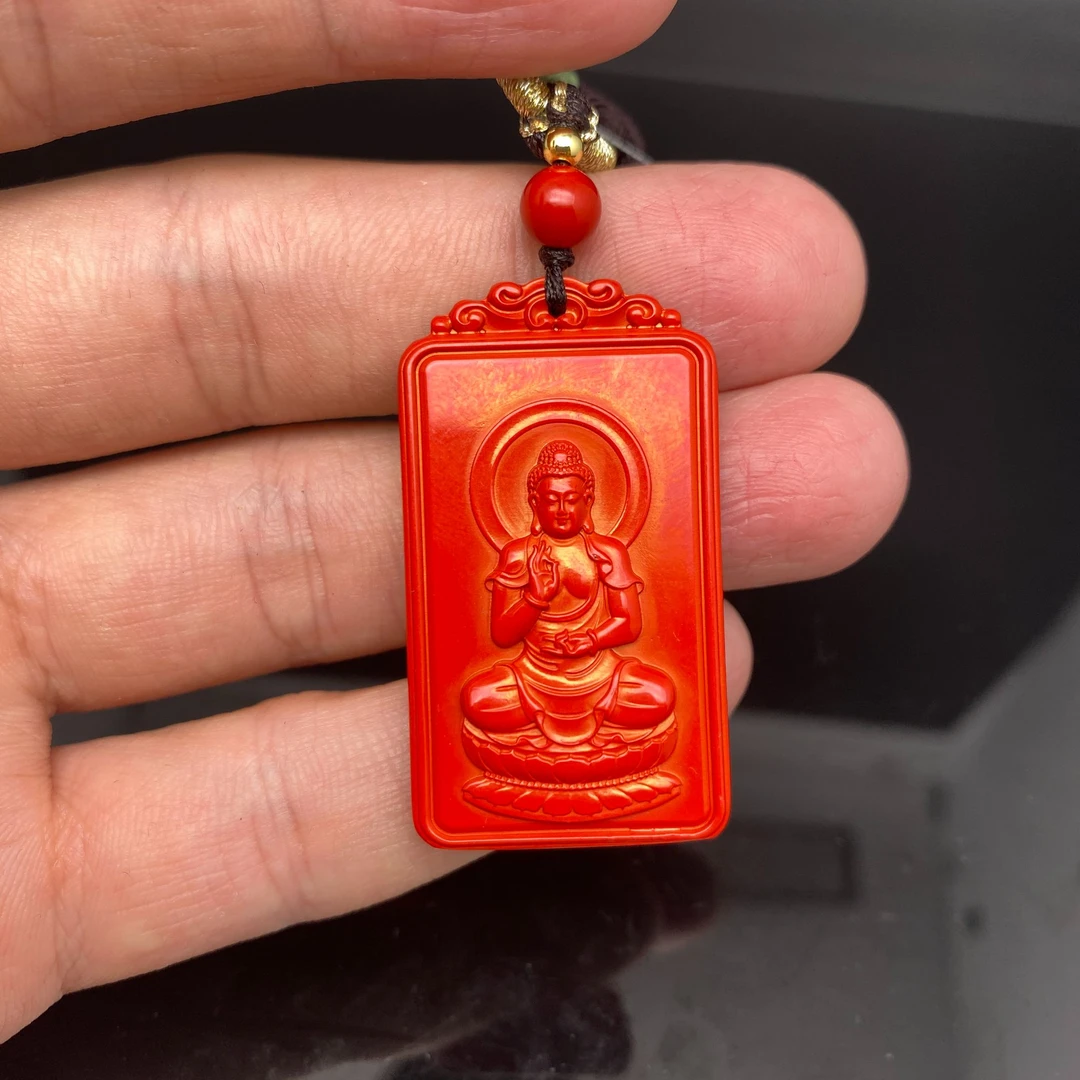 含辰砂工艺品B1026GMD411（多样性发货）精品朱砂阿弥陀佛挂坠