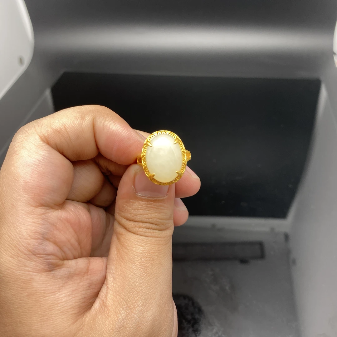 GMZY0035花丝和田玉戒指