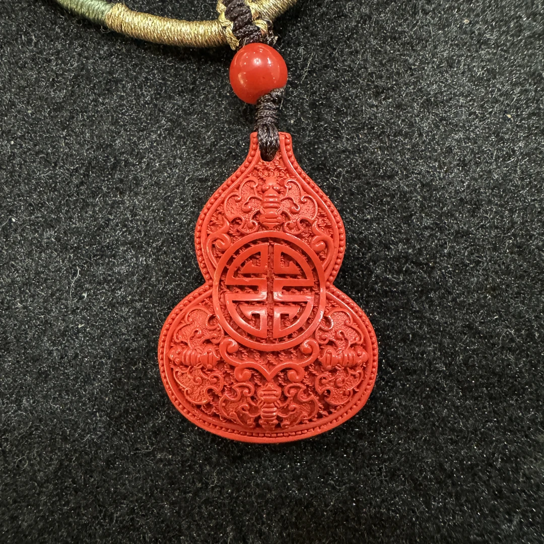 含辰砂工艺品B0928GMD384（多样性发货）朱砂福禄吊坠