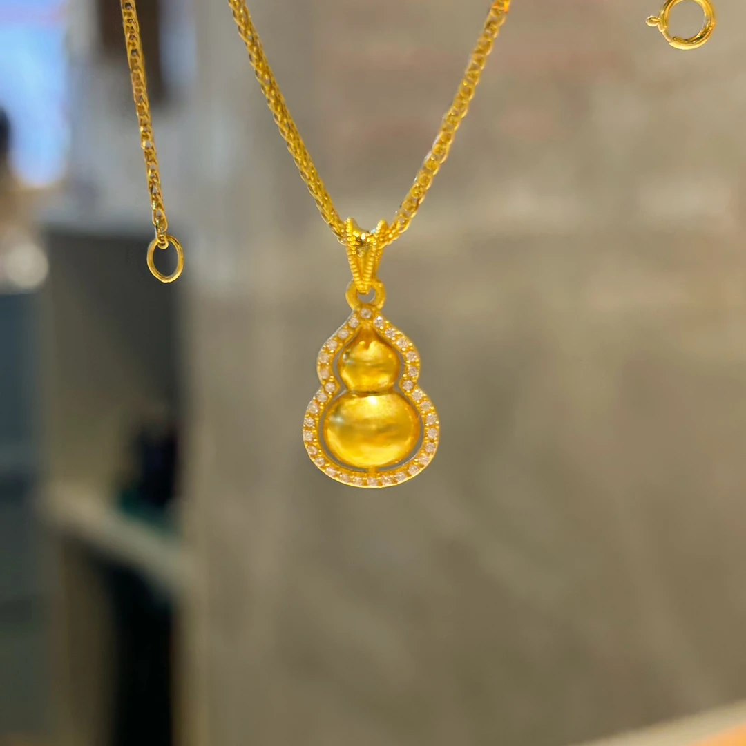 【小凤专属】18k金小葫芦镂空滴流配件（不含链）