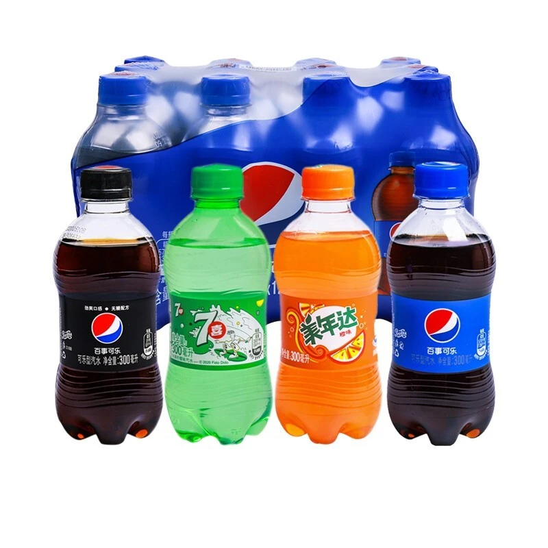 Pepsi-Cola/百事可乐七喜美年达300ml*6瓶碳酸饮料迷你小瓶装汽水