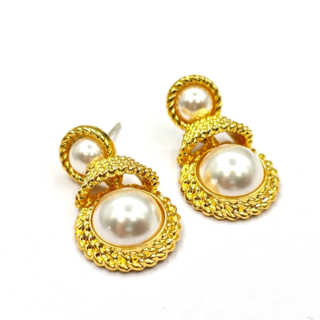 铜合金合成锆石耳饰 I4-B0184 耳饰欧美时尚精致百搭轻奢