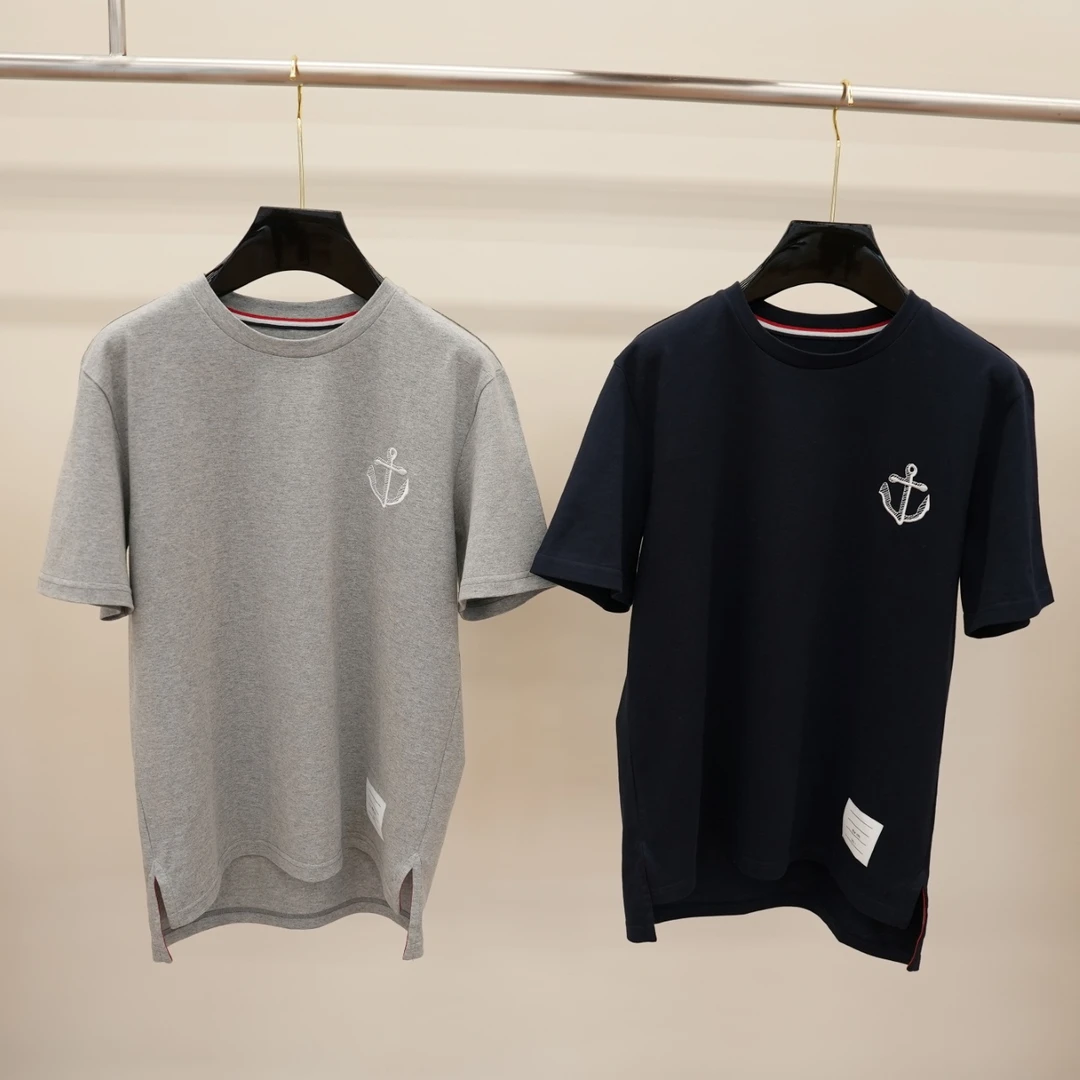 船锚刺绣短袖T恤