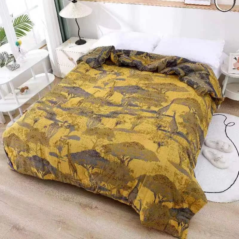 【暮云春树-被子】多功能双面色织提花双层纱床品