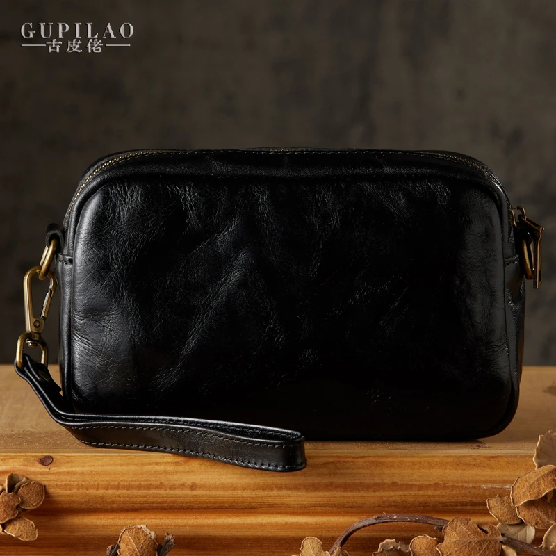 手工原创真皮手包男多功能复古个性手包植鞣牛皮单肩斜挎包手机包