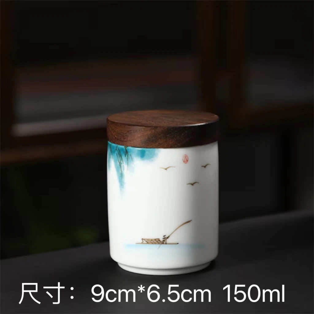 黑檀木柿柿如意茶叶罐