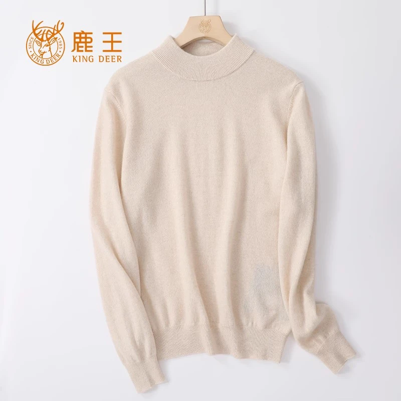 编码1086  鹿王23秋冬新款女半高领100山羊绒