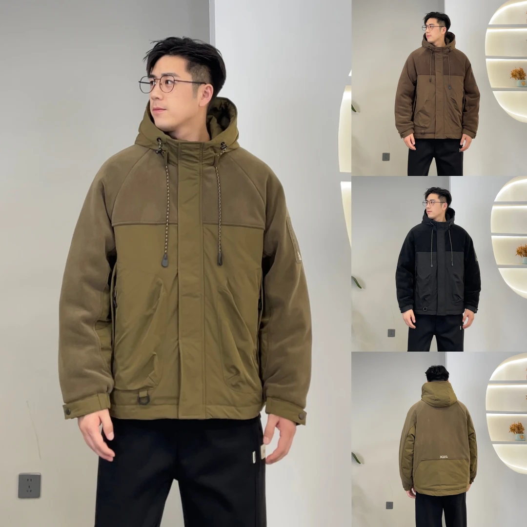 2023冬季男士户外时尚潮版工装大口袋连帽棉服夹克外套保暖ZM3308
