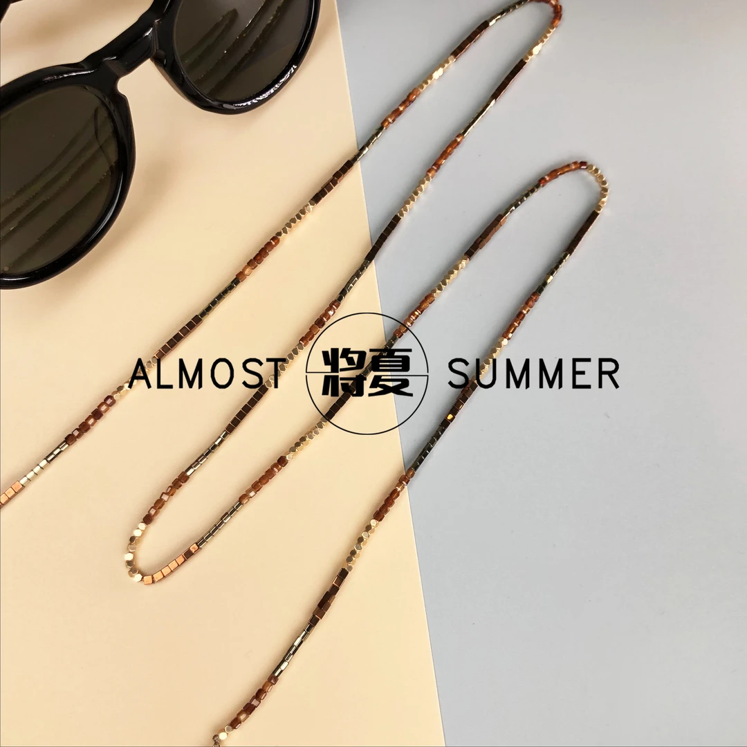 【自由之路】将夏-80cm时尚气质石榴石钨钢石眼镜链