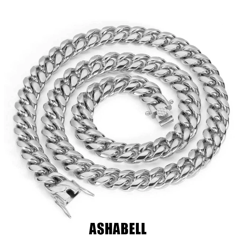 钛钢项链 ASHABELL 古巴链项链欧美嘻哈hiphop锁骨链钛钢男女素链
