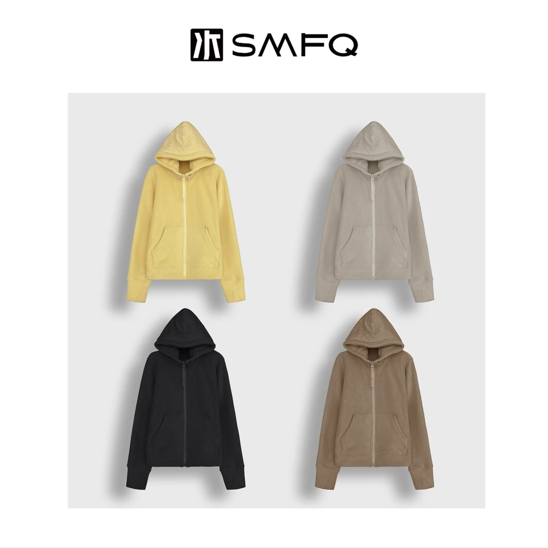 水木夫妻【女款】“移动小火炉”加厚双面澳粒绒卫衣外套