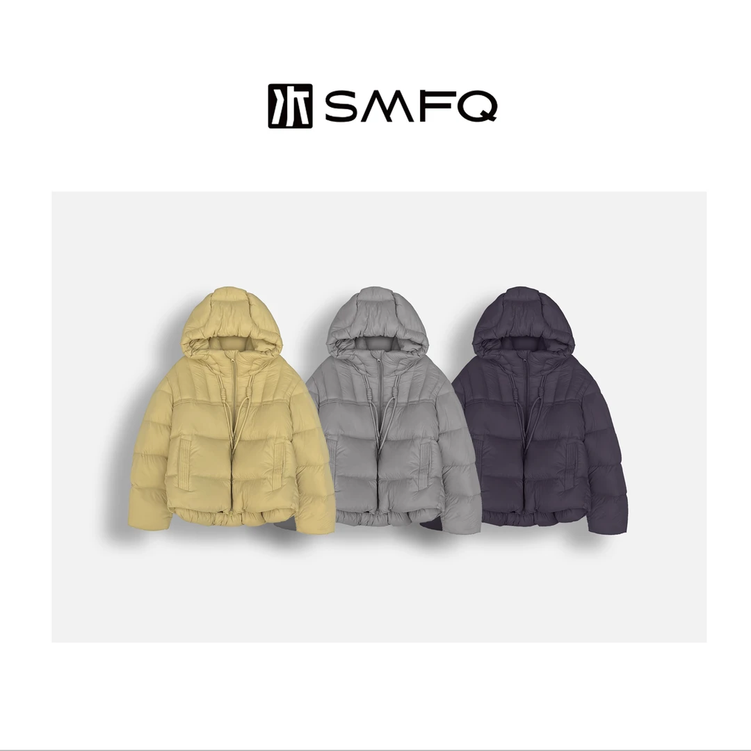 水木夫妻‘’舒芙蕾‘’白鸭绒云朵泡芙连帽羽绒服外套