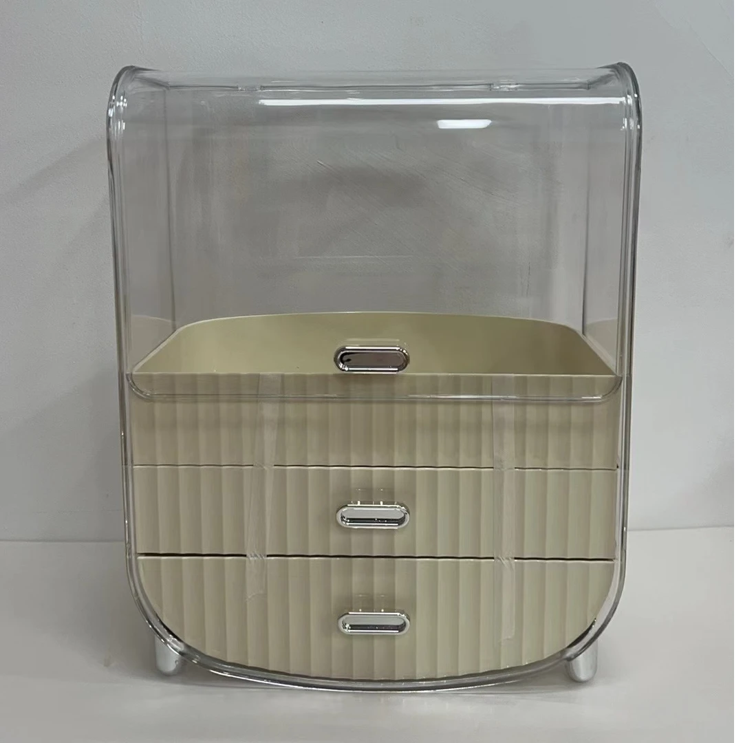 轻奢亚克力防尘大容量家用置物架化妆品收纳盒