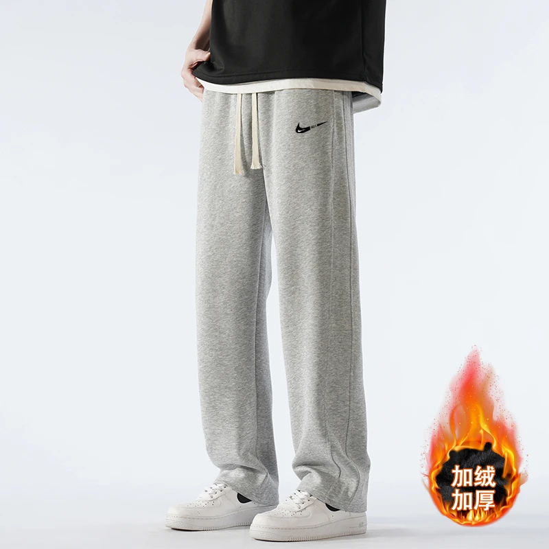 裤子男士春秋季宽松运动长裤2024新款休闲直筒裤垂感阔腿显高卫裤