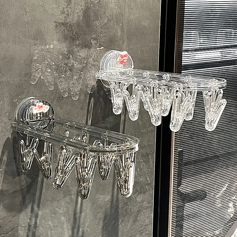 吸盘折叠衣架袜子收纳架晾晒架袜子晾晒神器晾衣架阳台袜子夹家用