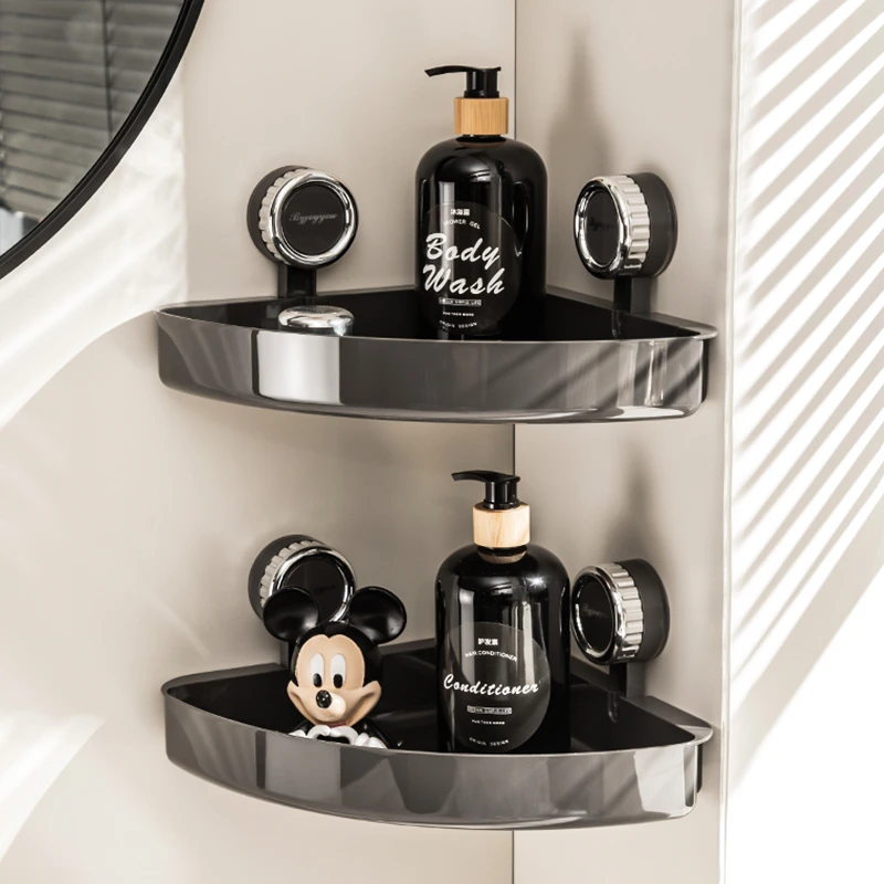 尊慕斯吸盘转角置物架浴室卫生间免打孔大容量洗漱用品墙角收纳架