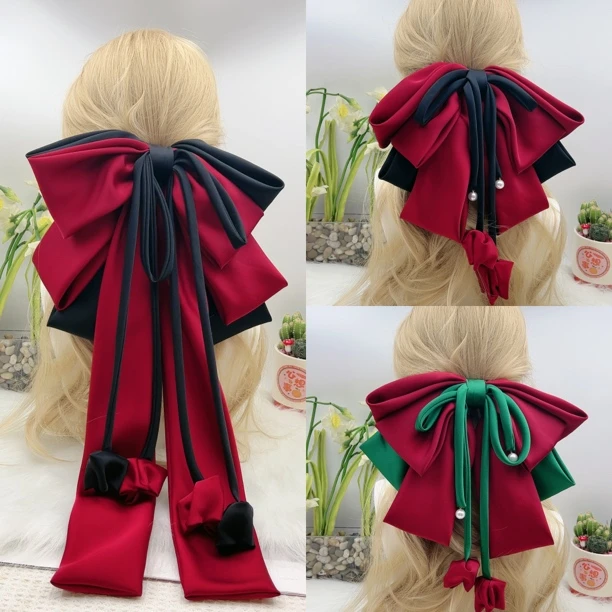 拼色大蝴蝶结弹簧夹时尚精致百搭日常古风款甜美淑女新娘头饰发饰