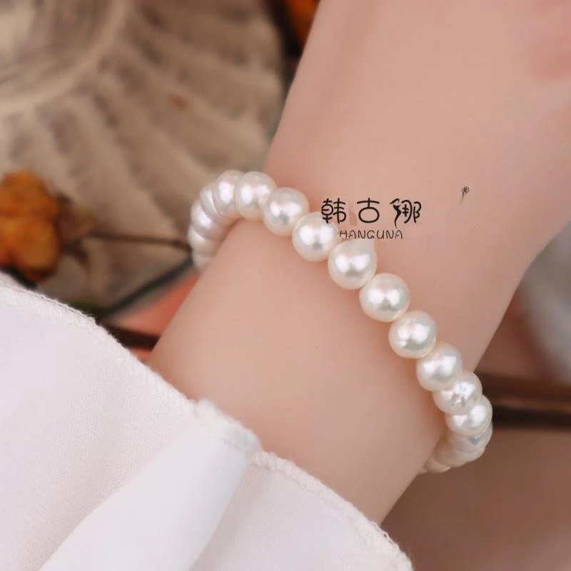 近圆天然珍珠手链925纯银精致简约时尚百搭fever博主同款小众设计