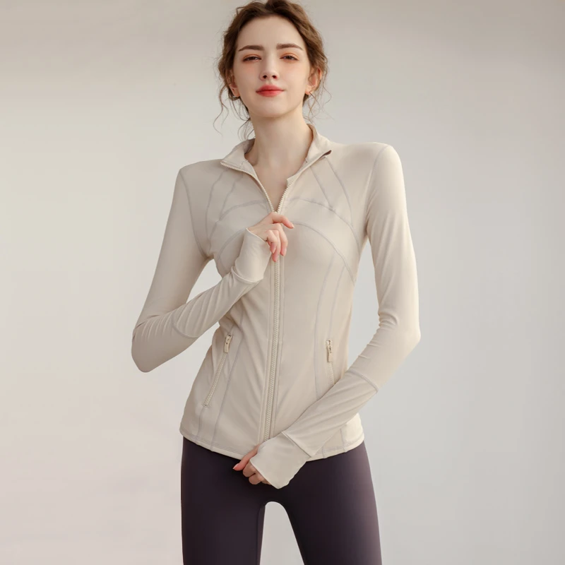 瑜伽服套装女2025新款长袖运动外套户外休闲跑步上衣高级感健身服