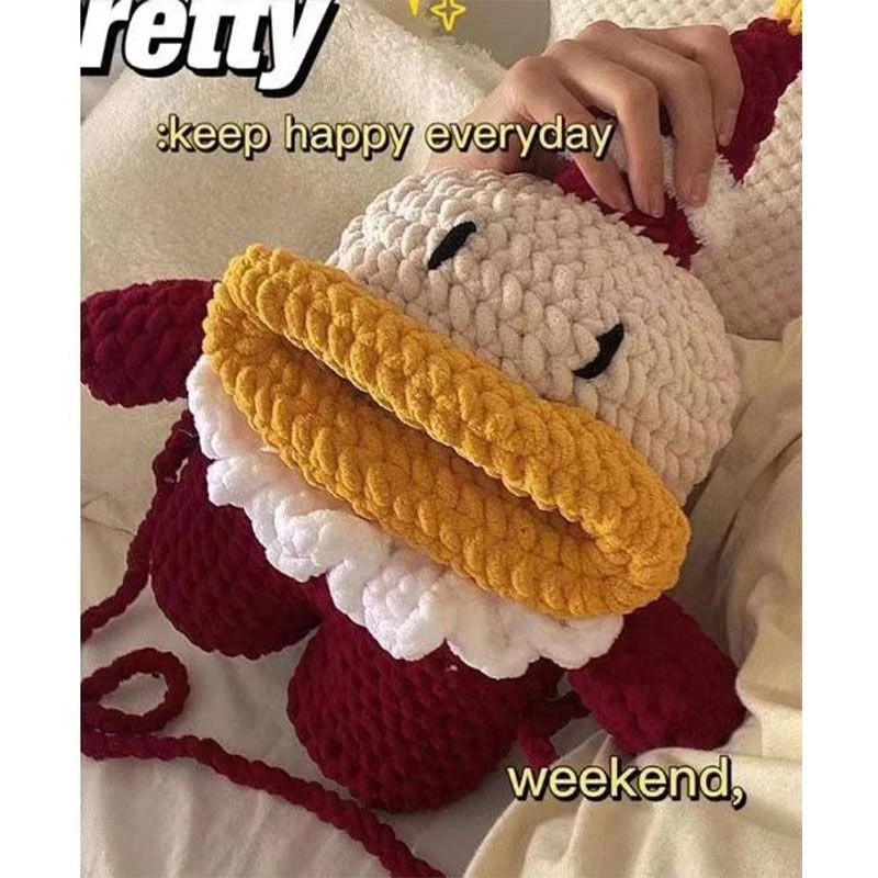 圣诞节手工编织diy大嘴包材料包创意礼物送女朋友小朋友新年礼物