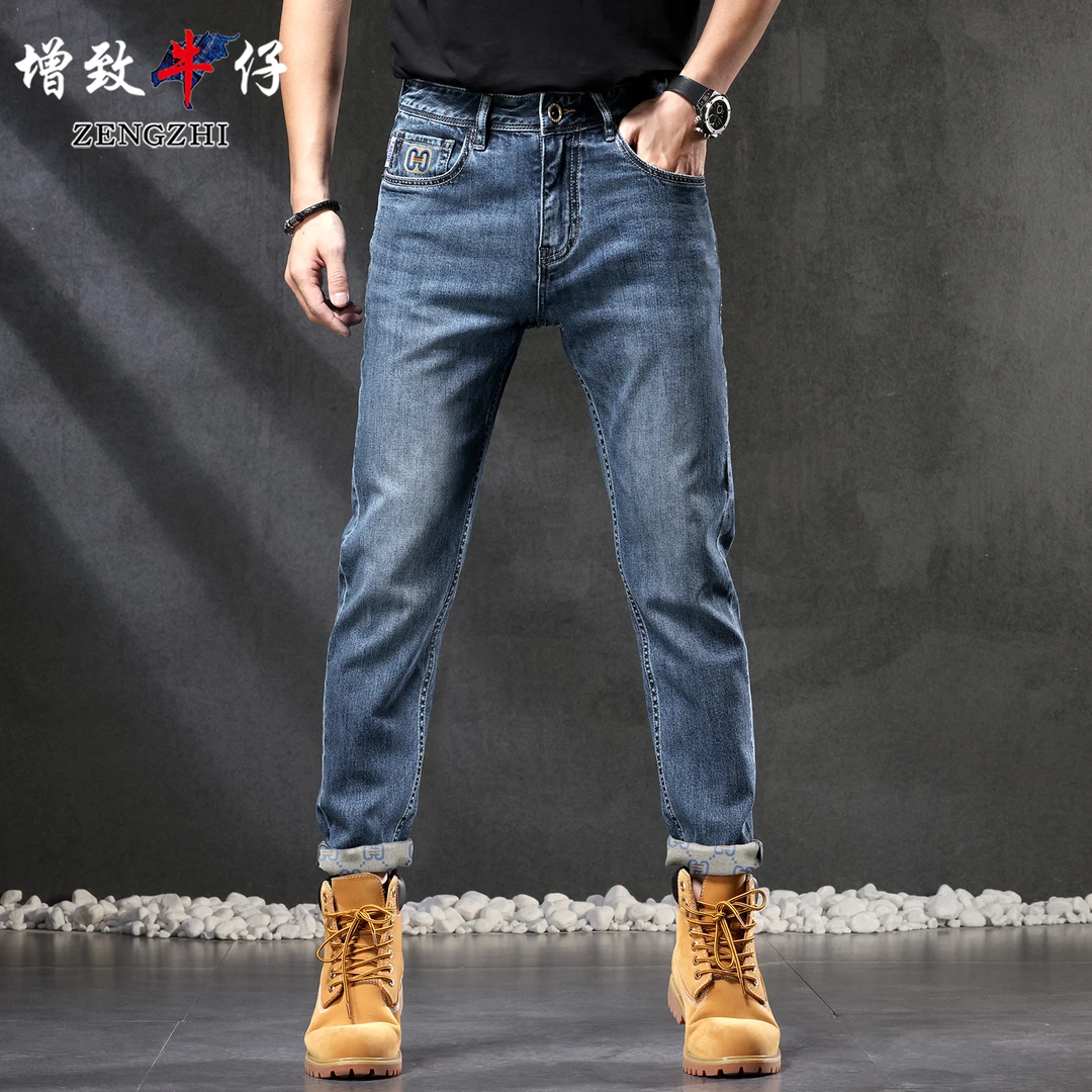 ZENGZHI/增致牛仔春夏薄款蓝色牛仔裤9129男款商务休闲修身小直筒