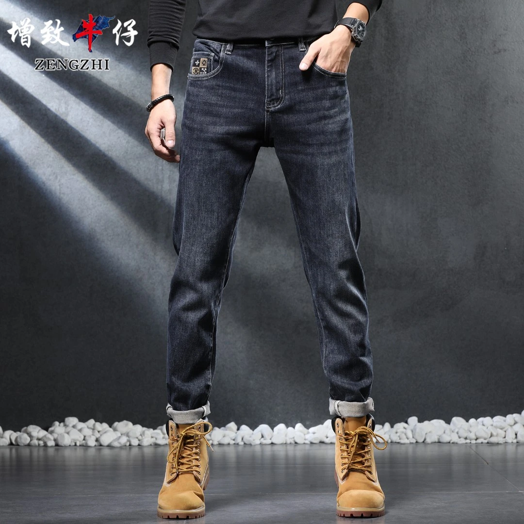ZENGZHI/增致牛仔2935蓝黑色水洗牛仔裤男款四季款休闲百搭小直筒