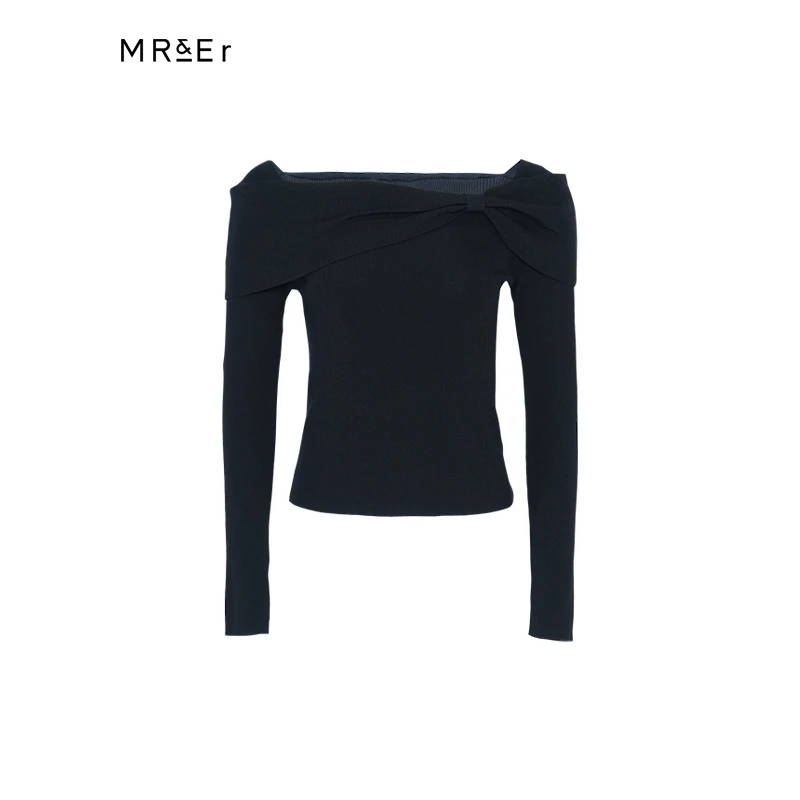 立体蝴蝶结装饰长袖针织衫R4A50178