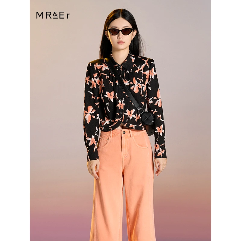 【丽公主专属】设计感洋气减龄碎花雪纺衬衫春季时尚百搭R4A22962