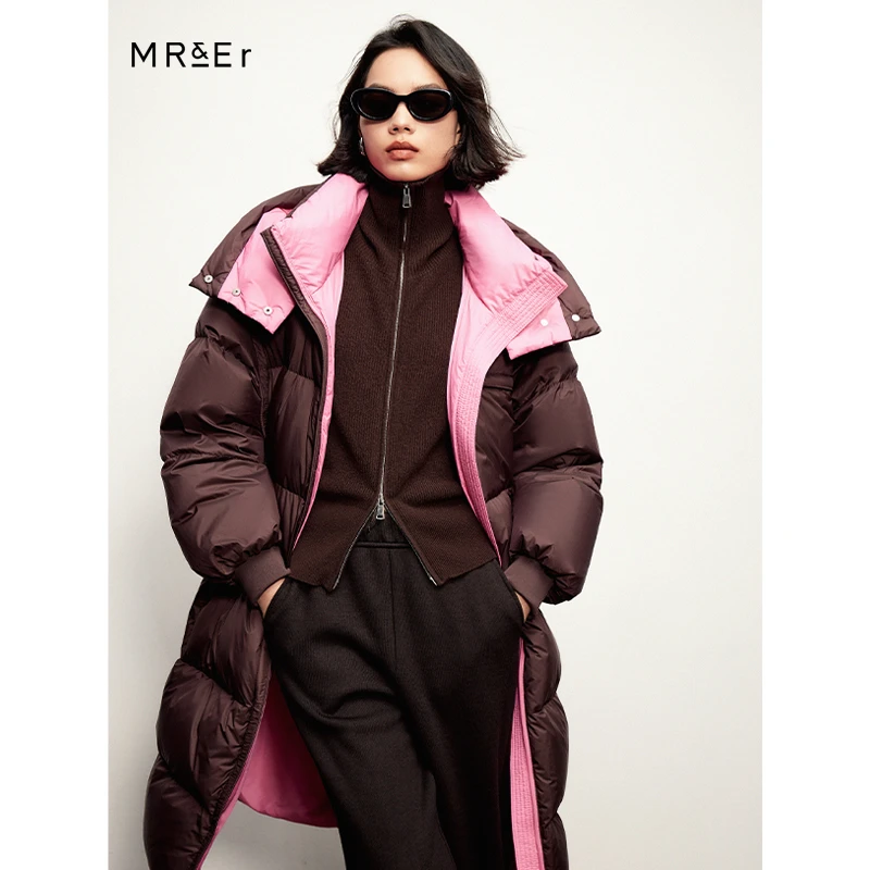 【品牌折扣】【反季清仓】时尚休闲连帽鹅绒羽绒服加厚R3D01363