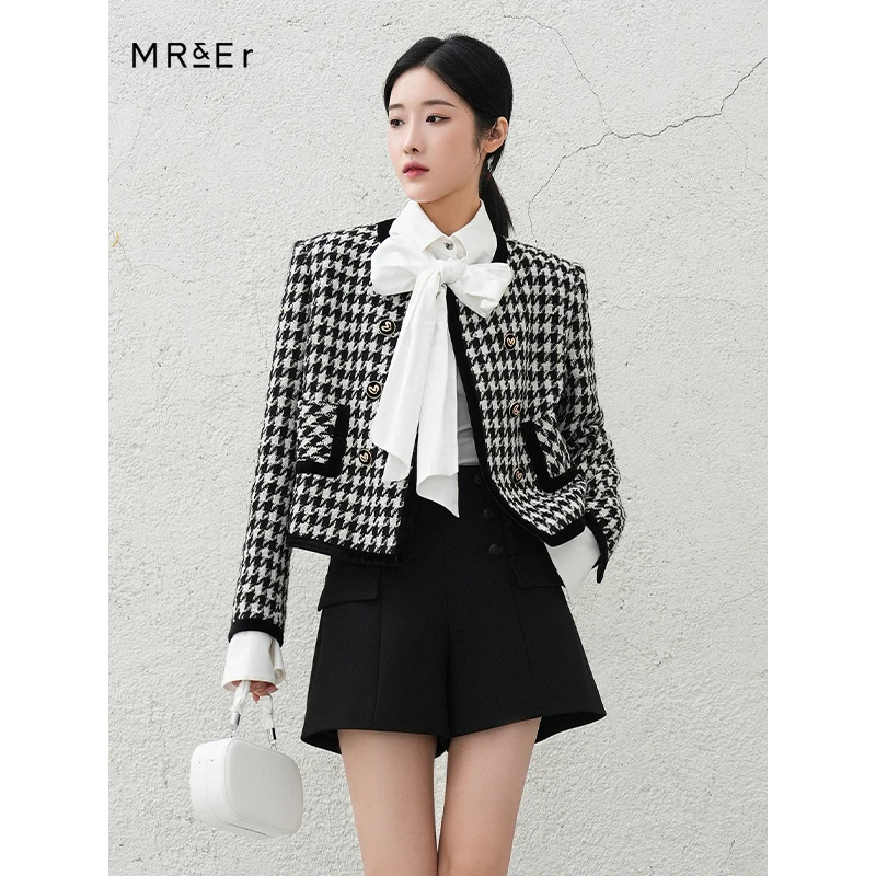 【诗语专属】秋冬季格纹小香风短外套小个子R3D31411