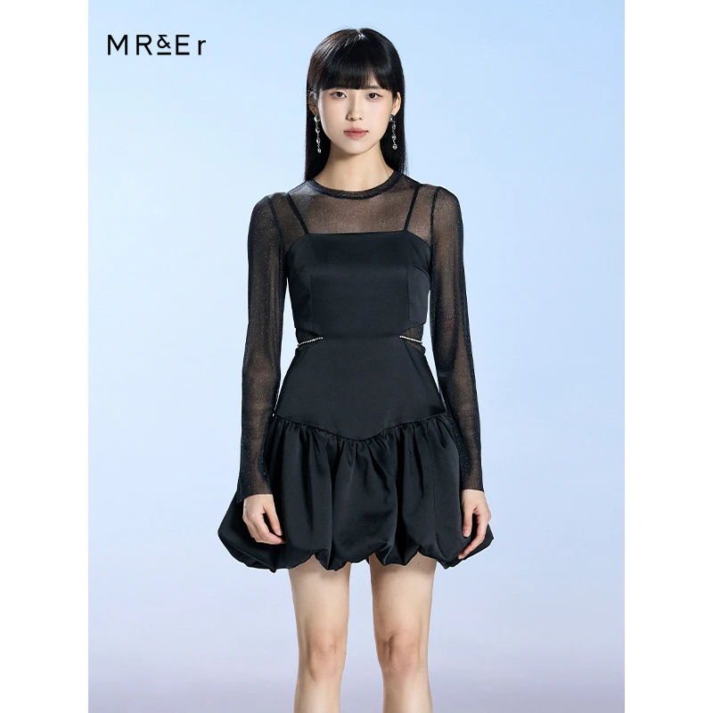 【小余专属】气质长袖连衣裙内外套装R4AT2111