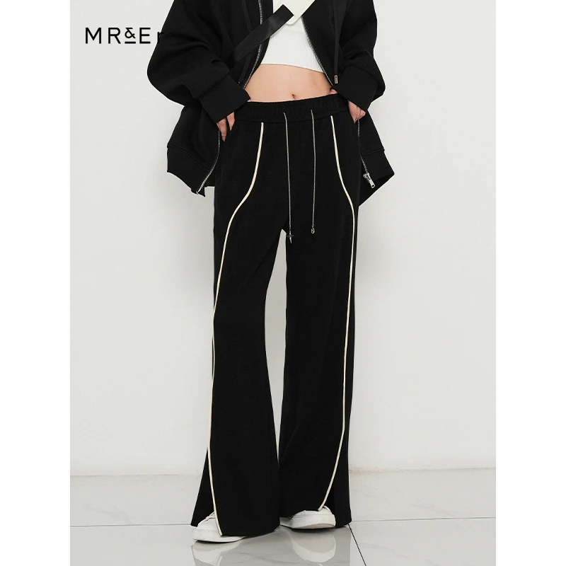 【品牌折扣】【反季清仓】高腰撞色线条装饰休闲裤阔腿裤R3D70462