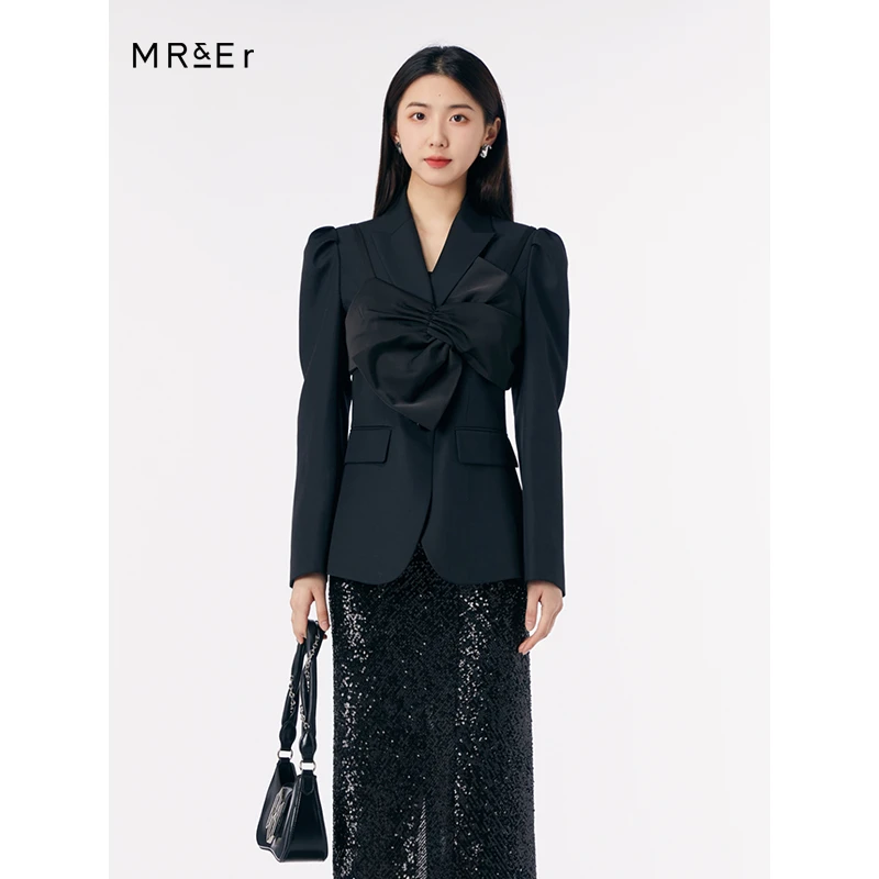 【达人专属】设计感可拆卸大蝴蝶结休闲西装外套R3C33014