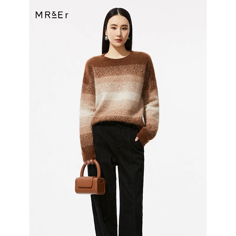 【品牌折扣】【反季清仓】羊毛混纺气质通勤宽松针织衫毛衣R3D55563