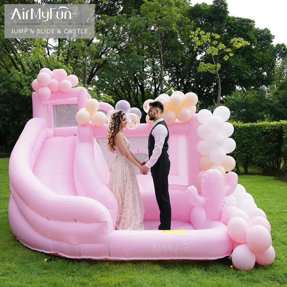 AirMyFun纯色婚礼充气城堡儿童蹦蹦床跳床城堡室内外滑梯淘气堡